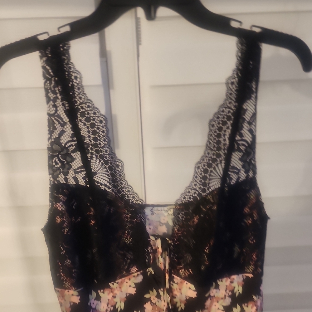 FREE PEOPLE Countryside Printed Mini  Dress In Black Combo Size S - Picture 5 of 6